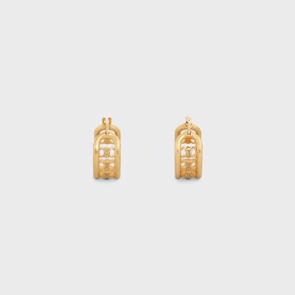 TRIOMPHE MULTI HOOPS IN BRASS WITH GOLD FINISH GOLD